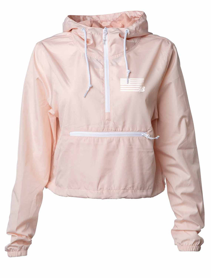 Pink Windbreaker Crop